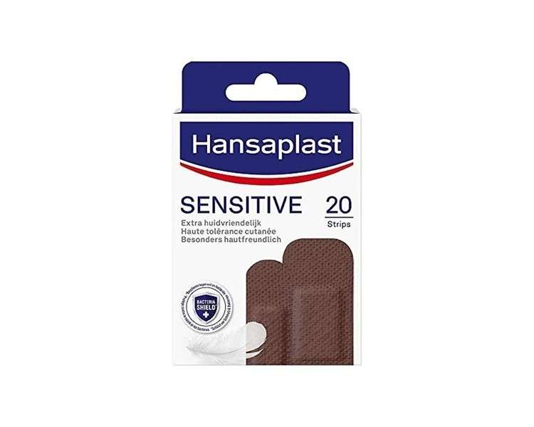 Hansaplast Sensitive Skin Dark Plasters with Bacteria Shield 20 Strips