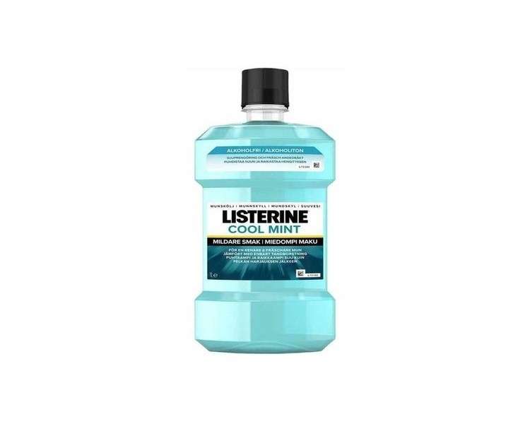 Listerine Mouthwash Cleaning Cool Mint Fresh Breath Alcohol Free 1 Litre