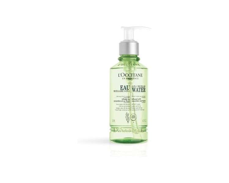 L'OCCITANE 3-in-1 Micellar Water 200ml - Makeup Remover Cleansing Moisturizing and Soothing Vegan Formula Luxury Face Care