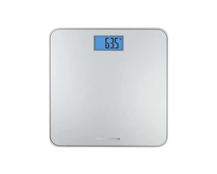 Rowenta Classic BS1500 Bathroom Scale with LCD Display 160kg Capacity Glass Platform - Silver