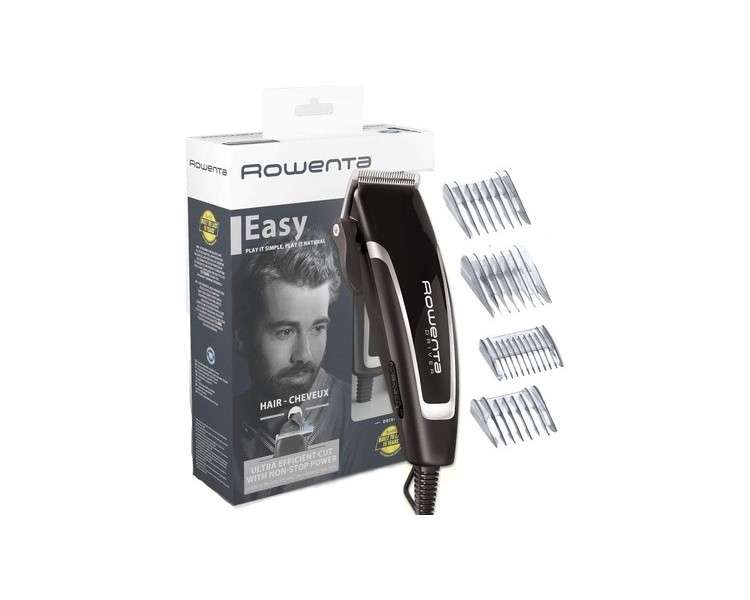 Rowenta Driver TN1603 Hair Clipper with Stainless Steel Blades and 20 High Performance Cutting Lengths - Includes Brush and Oil, 4 Fixed Attachments - With Cord 20 Cutting Settings with Cord