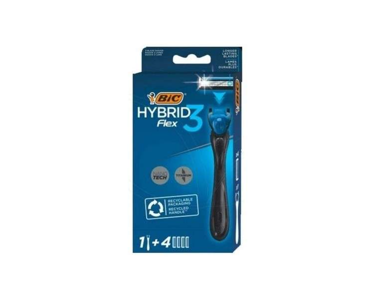 Bic Razor Blades Hybrid 3 Flex Shaving System For Men