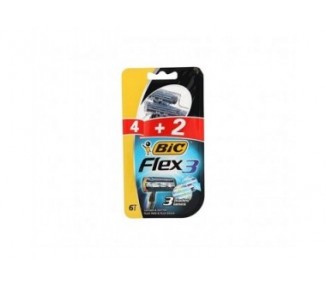 Bic Flex 3 Classic Disposable Razor With Aloe + Vitamin E blister 4 + 2 Units