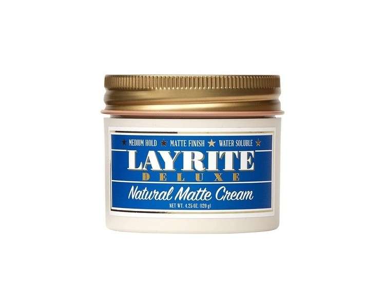 Layrite Natural Matte Cream 120g Medium Hold Water Soluble Matte Finish