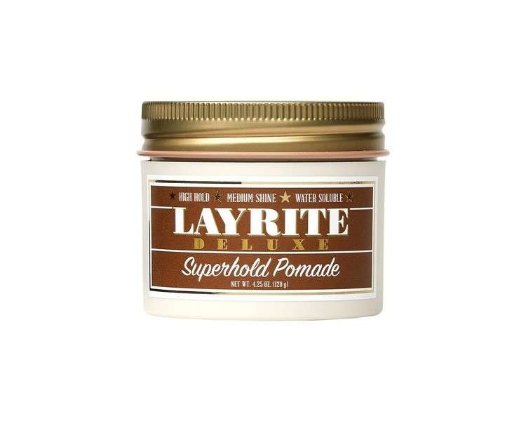 Layrite Superhold Pomade 120g Strong Hold Water Soluble Medium Shine