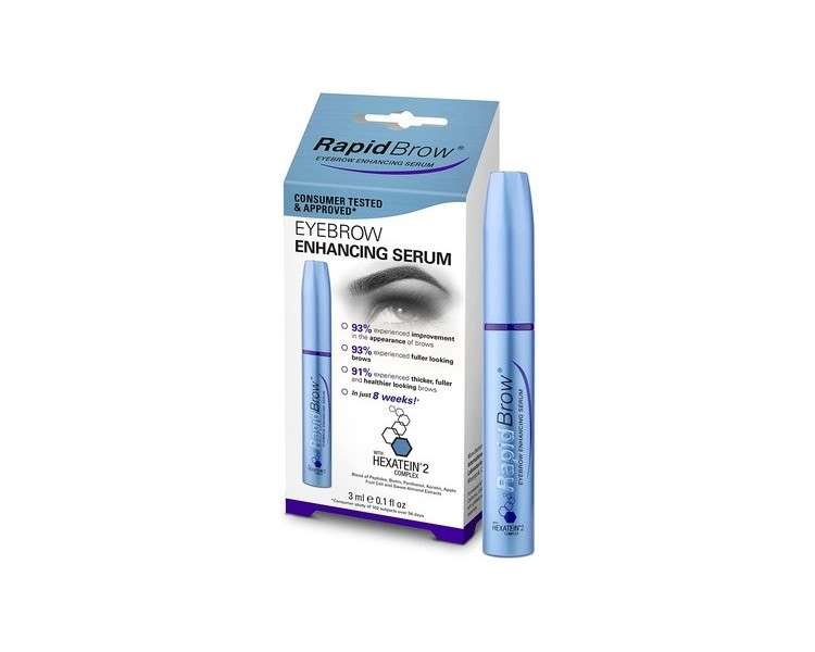 RapidBrow Eyebrow Enhancing Serum for Thicker, Fuller and Healthier Looking Brows 3ml
