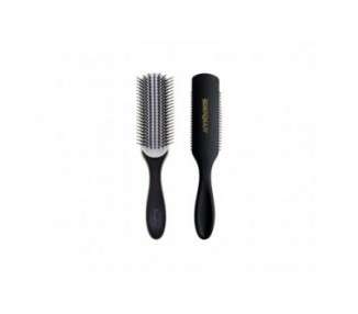 Denman D3N Hairbrush for Styling and Smoothing Medium Length Hair with Antistatic Rubber Cushion and Nylon Bristles 7 Rows Black/White