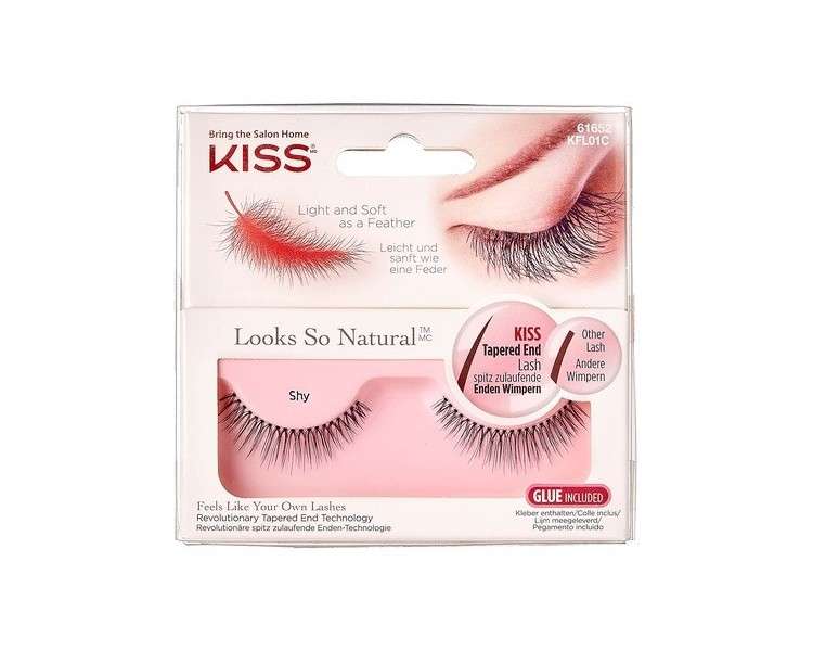 KISS Looks So Natural False Eyelashes Lightweight and Comfortable Natural-Looking Tapered End Technology Reusable Cruelty-Free Contact Lens Friendly Style Shy