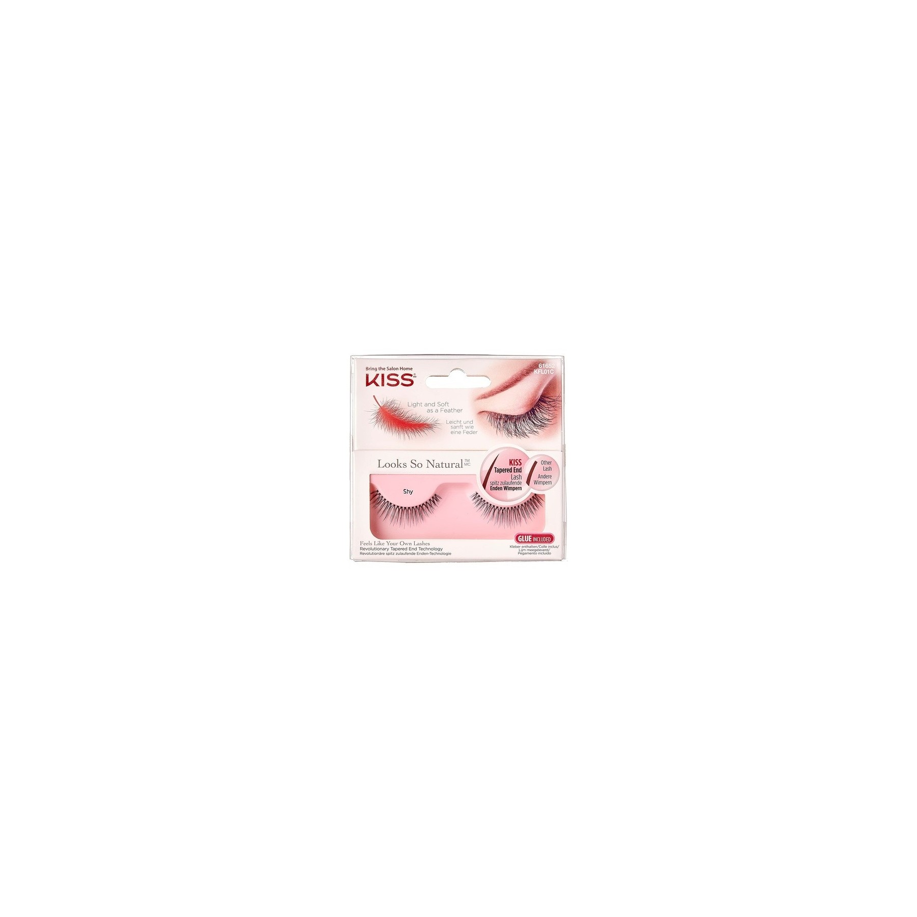 KISS Looks So Natural False Eyelashes Lightweight and Comfortable Natural-Looking Tapered End Technology Reusable Cruelty-Free Contact Lens Friendly Style Shy
