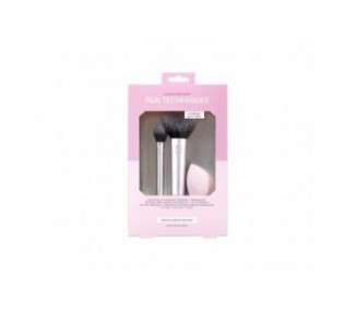 Real Techniques Limited Edition Naturally Radiant Makeup Sponge and Brush Set Pink 4 Piece