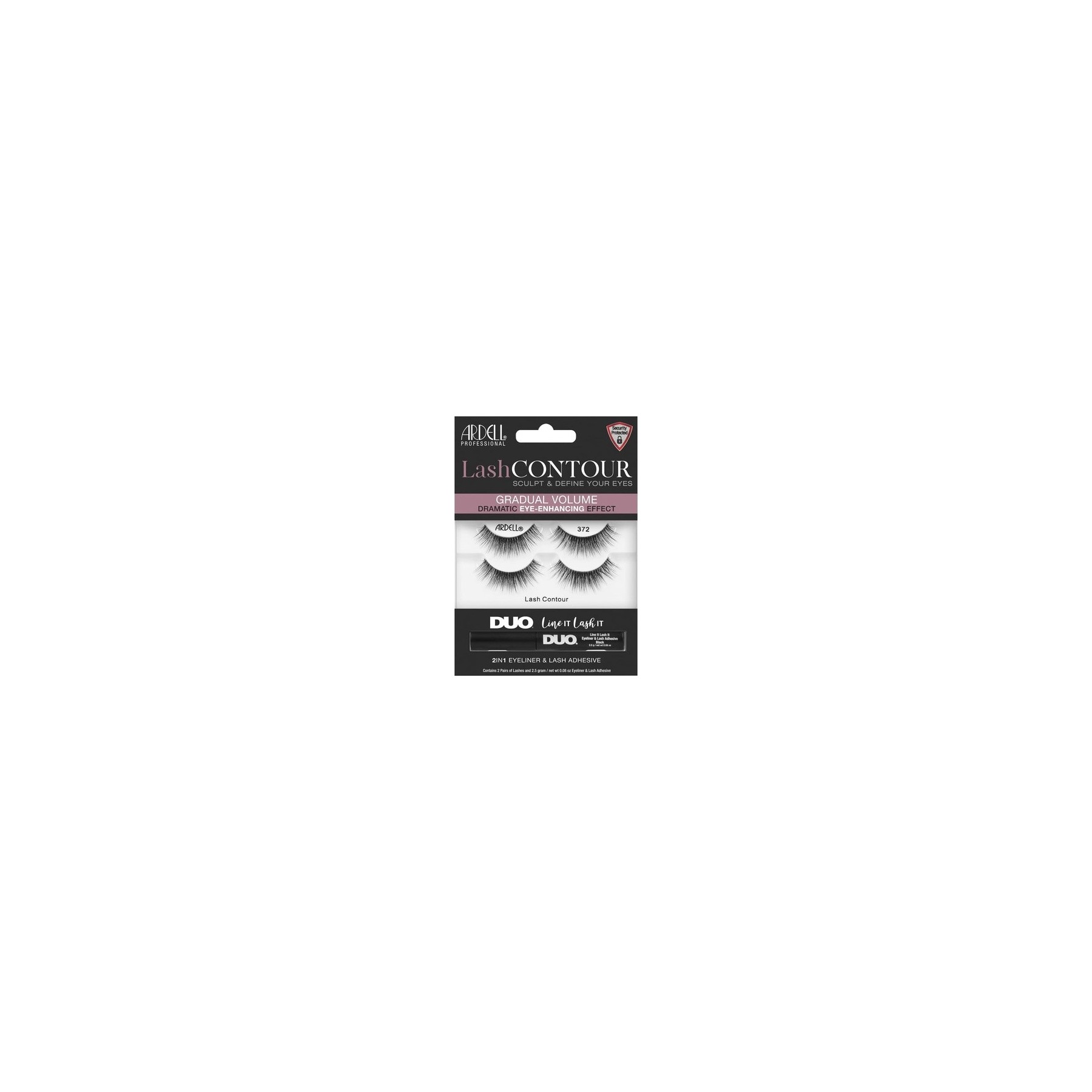 Ardell Lash Contour 372 Gradual Volume Dramatic Eye-Enhancing Effect with DUO Line It Lash It Adhesive Black