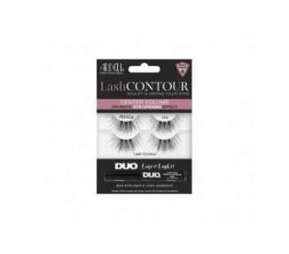 Ardell Lash Contour 370 Center Volume Dramatic Eye-Opening Effect with DUO Lash It Line It Adhesive Black 2 Pairs