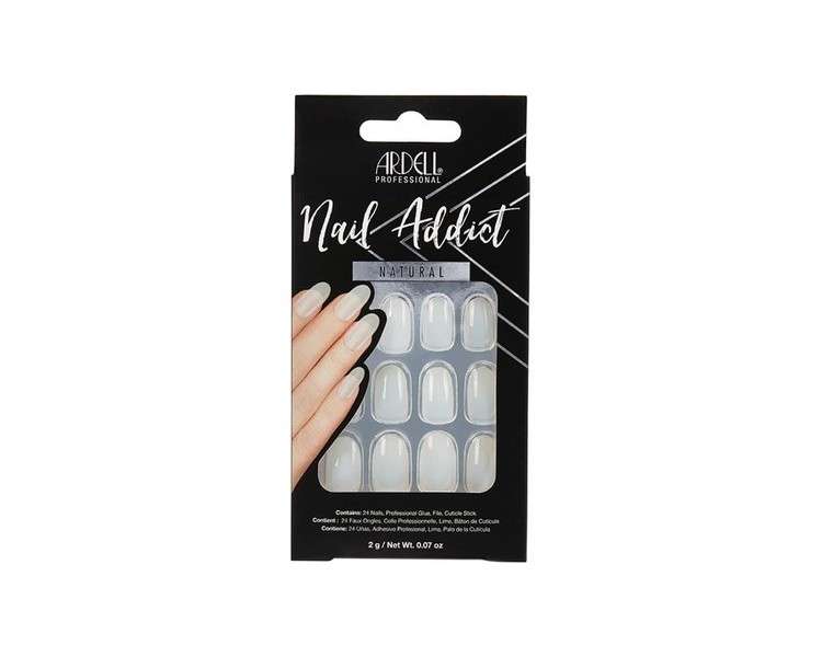 Ardell Nail Addict Natural Style Artificial Nails Salon Quality Nail Tips for Home Natural Oval