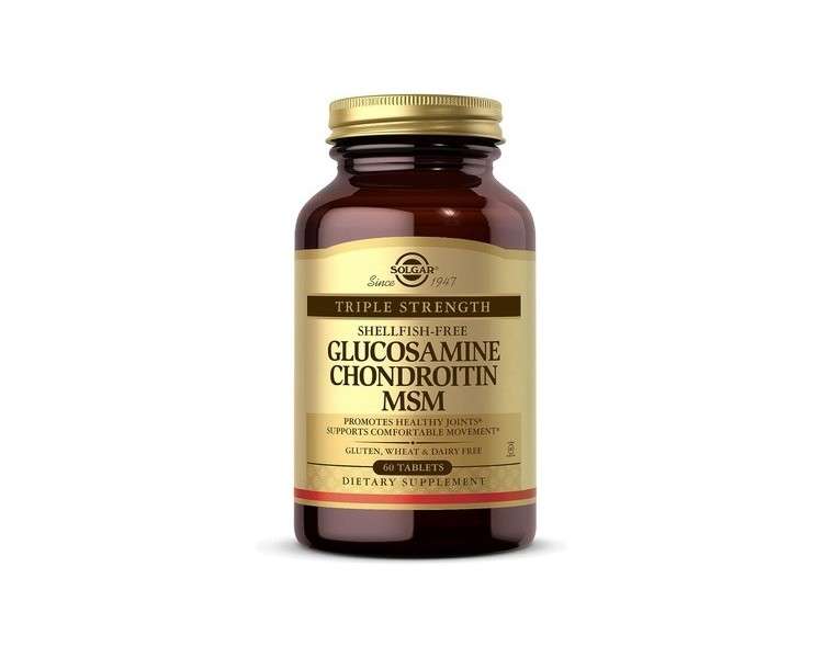 Solgar Extra Strength Glucosamine Chondroitin MSM Tablets - Bone, Joint, and Cartilage Care - Shellfish Free - Gluten Free