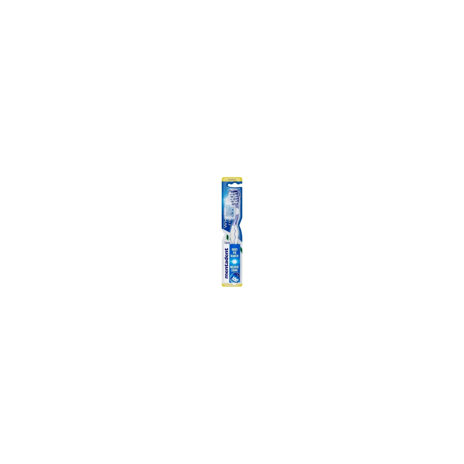 Mentadent White System Medium Toothbrush with Cover