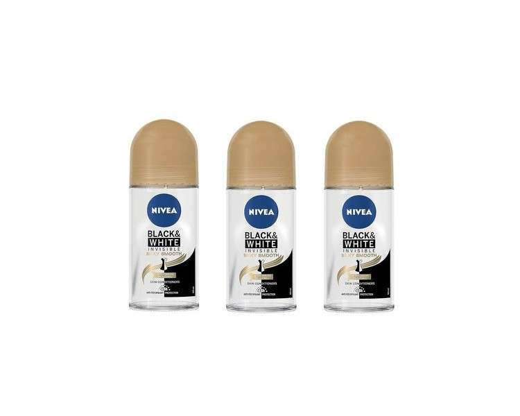 Nivea Invisible for Black & White Silky Smooth Women's Roll On Antiperspirant Deodorant 1.7oz 50ml