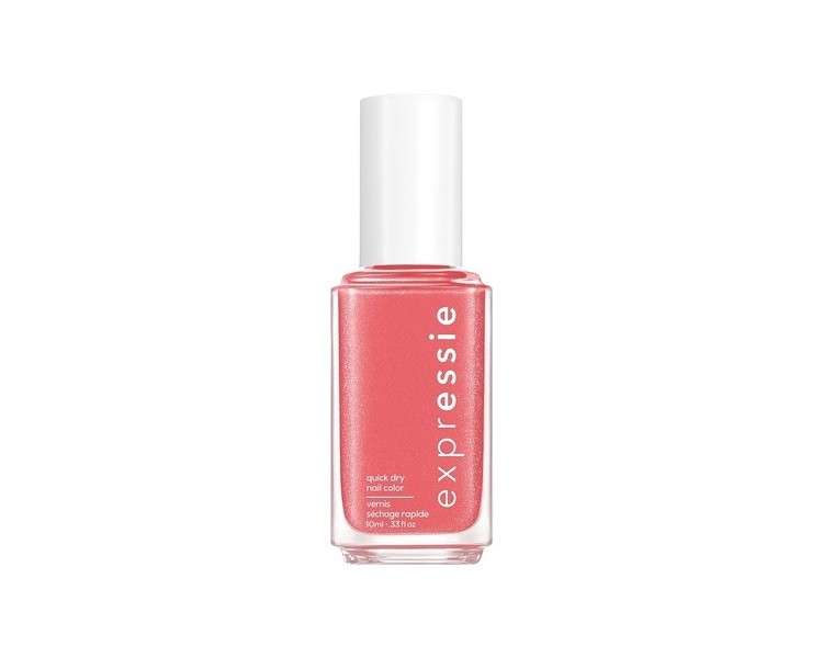 Essie Expressie Nail Polish Quick Dry Formula Vegan Angled Brush Pink Shimmer Nail Varnish 30 Trend and Snap 10ml