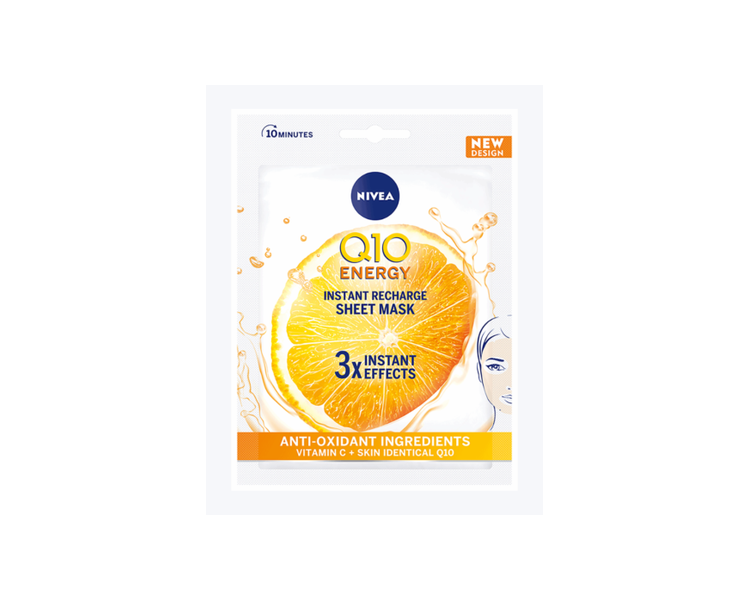 Nivea Q10 Energy Instant Recharge Sheet Mask with Antioxidant Vitamin C