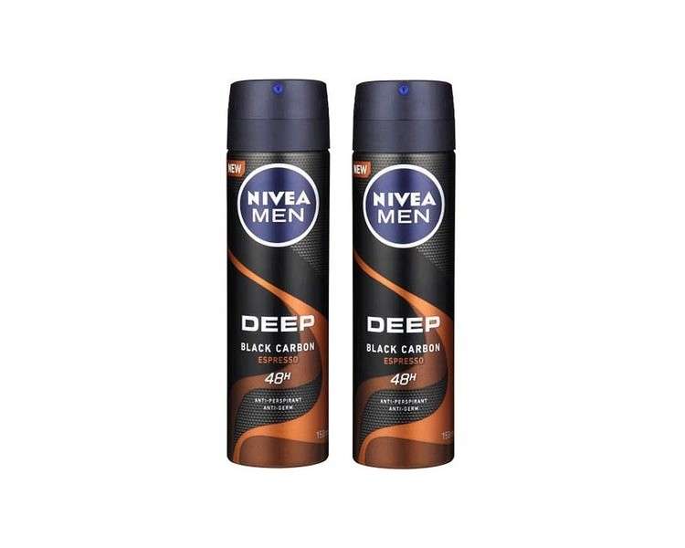 Nivea Men Deep Black Carbon Espresso Antiperspirant Deodorant Spray 150ml