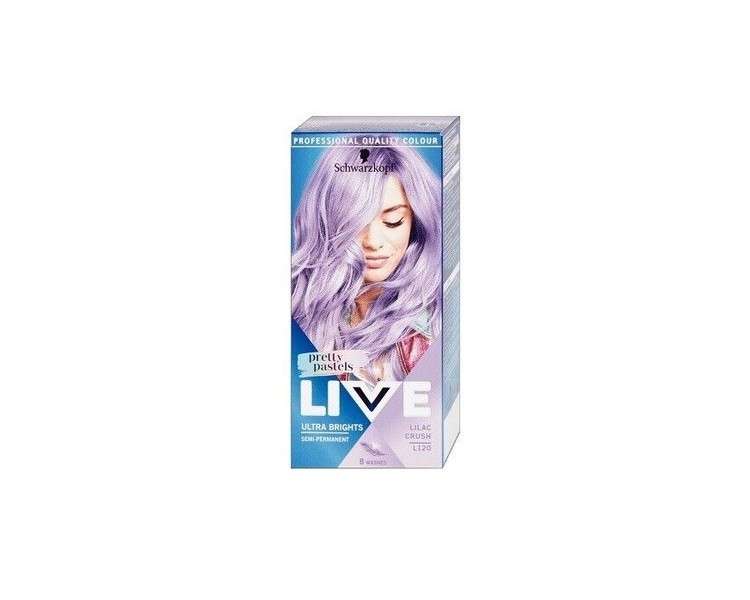 Schwarzkopf Live Ultra Brights Or Pastel Hair Dye Semi-Solid L120 Lilac Crush 65ml