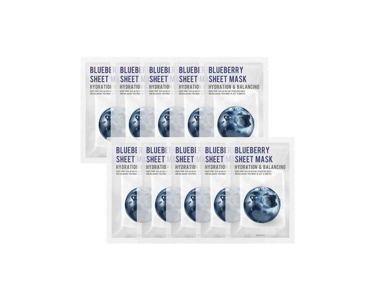 EUNYUL Purity Blueberry Sheet Mask Pack 22ml Korean Skincare Nourishing and Energizing with Natural Ingredients for All Skin Types