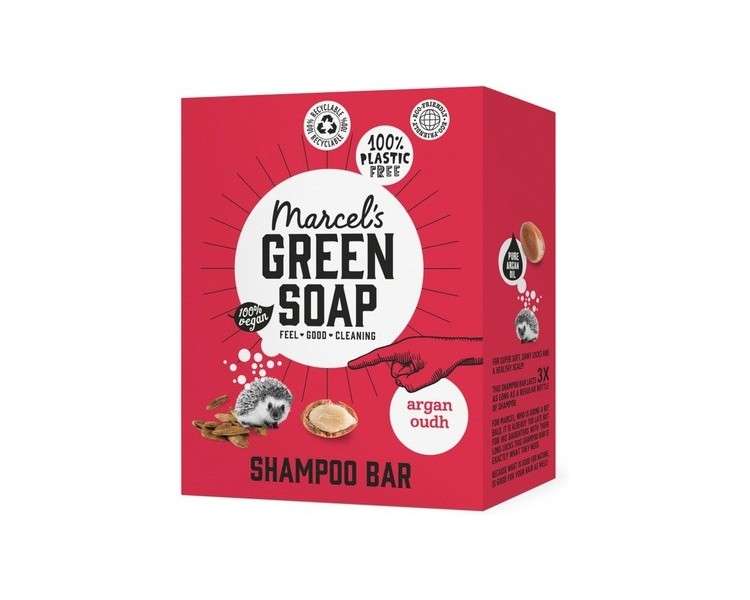 Marcel's Green Soap Shampoo Bar Argan & Oudh Daily Use Plastic and Sulfate Free 90g