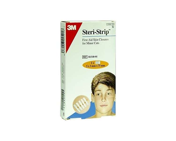 Steri Strip Adhesive Suture Strips 75mm x 3mm Sterile - Hypoallergenic for Healing Superficial Wounds and Cuts