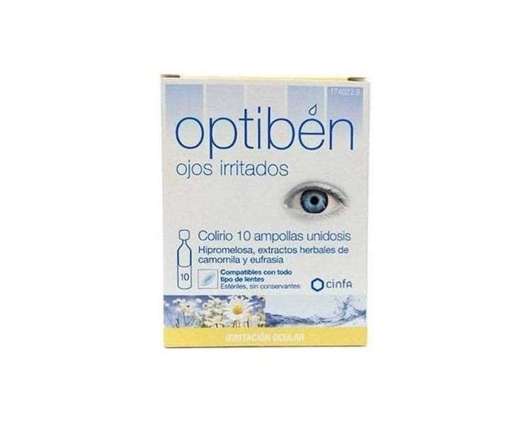 Optiben Irritated Eyes Eye Drops 10 Single Doses