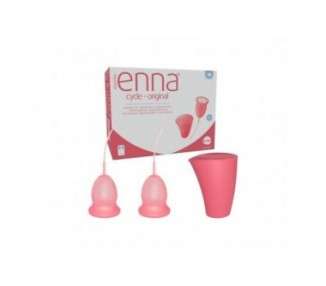 Enna Cycle Menstrual Cups Size M with Applicator and Sterilizer Box - Pack of 2
