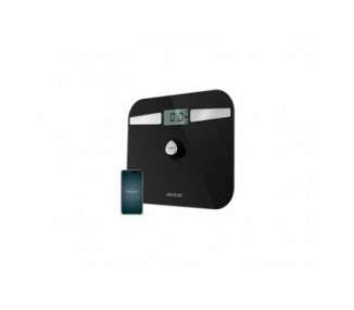 Cecotec Surface Precision EcoPower 10200 Smart Healthy Black Bathroom Scale with High Security Tempered Glass Surface and Precision Sensors