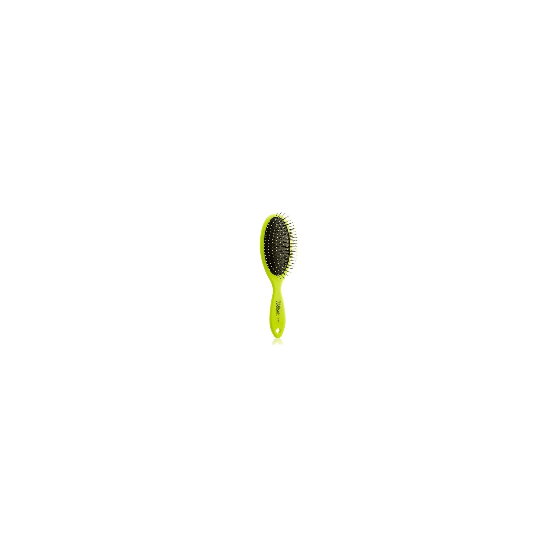 Eurostil Oval Brush Medium Fluorescent Green 1UN Black
