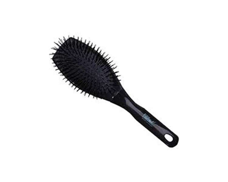 Eurostil Medium Black Plastic Brush for Volume and Teasing - 1 Unit