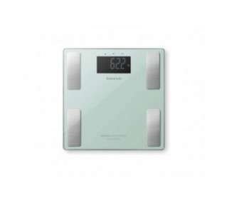 Taurus Syncro Glass Intelligent Digital Body Scale with Fat and Water Percentage, Muscle and Bone Mass 3-180kg - Green 28x28cm