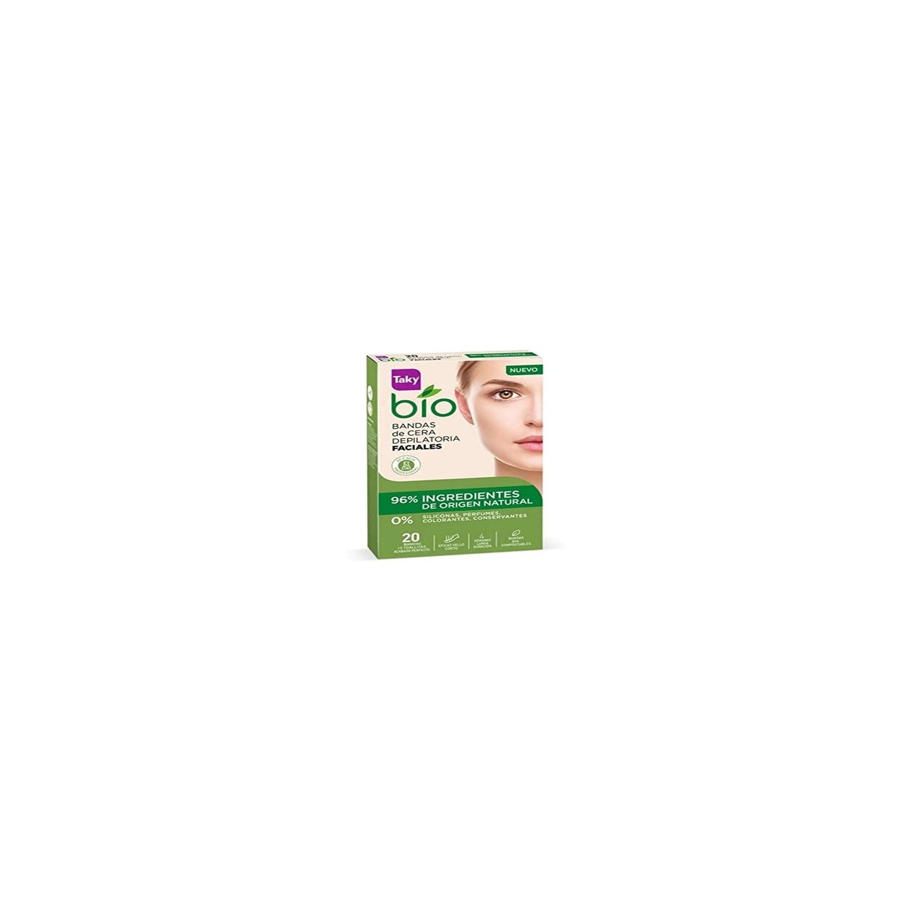 Bio Natural 0% Wax Facial Depilatory Bands 20 Units