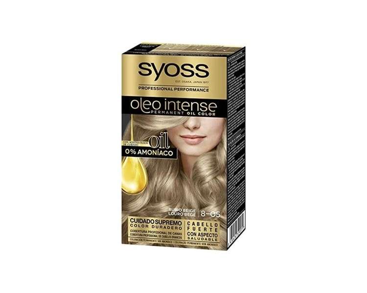 SYOSS Oil Intense Permanent Hair Color Without Ammonia 8.05 Beige Blonde 50ml