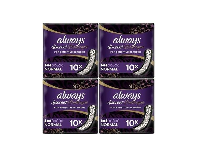 Always Discreet Boutique Normal Bladder Weakness Incontinence Pads 10 Pieces