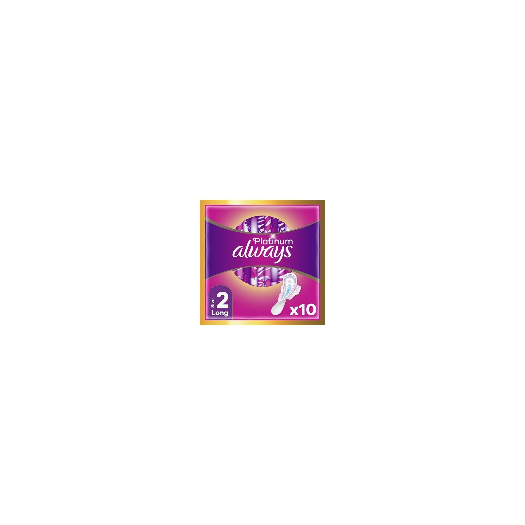 Always Platinum Long Sanitary Towels with Wings Size 2