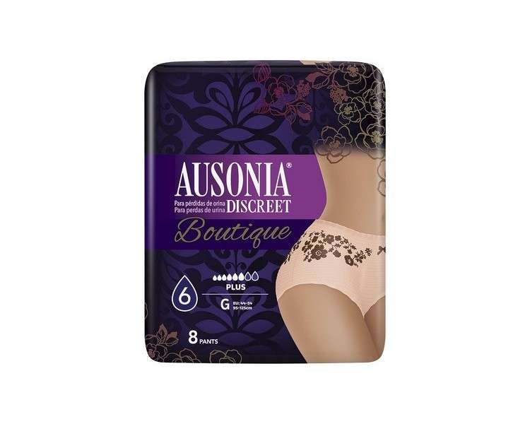 Ausonia Discreet Boutique Black Urine Leakage Briefs - Pack of 8