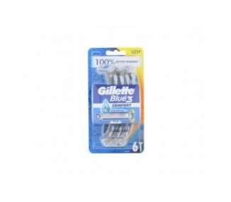 Gilletee Blue 3 Disposable Razors Comfort 6 Inches