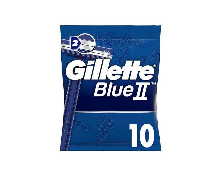 Gillette BlueII Disposable Razors for Men - Pack of 10