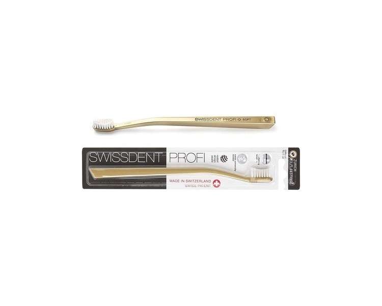Swissdent Profi Whitening Toothbrush with Soft Bristles in Patented Spoon Shape for Cleaning Difficult Areas