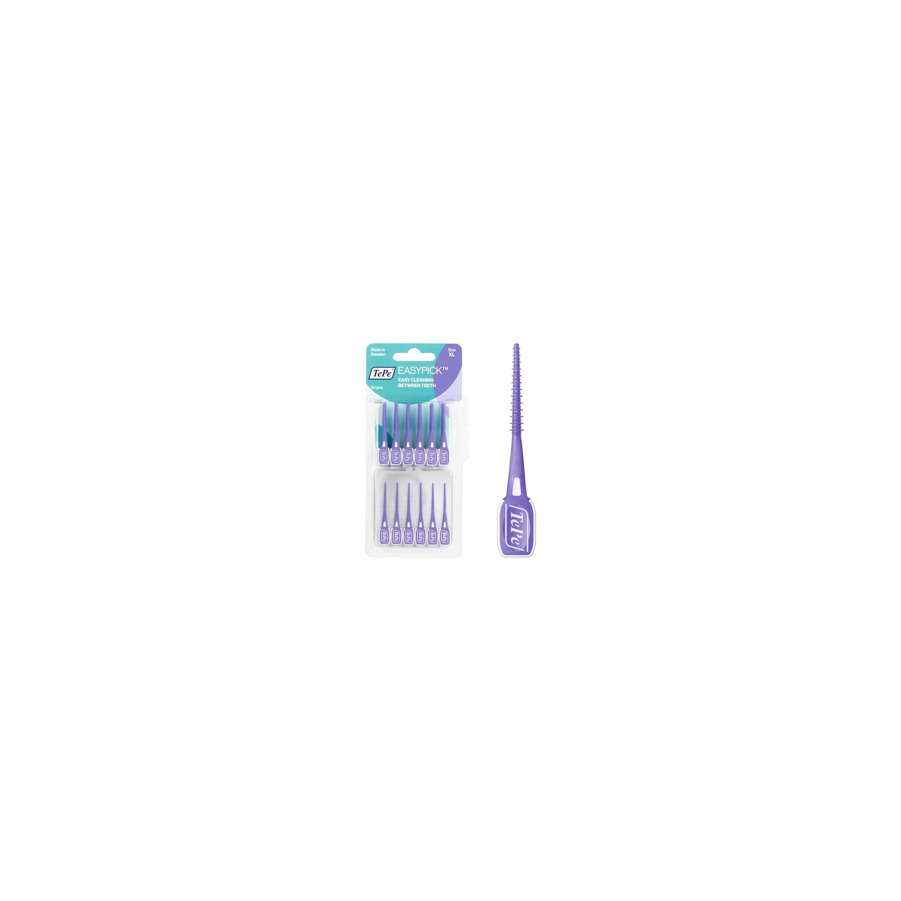 TEPE Easypick Dental Picks for Daily Oral Hygiene Size XL 36 Picks Purple