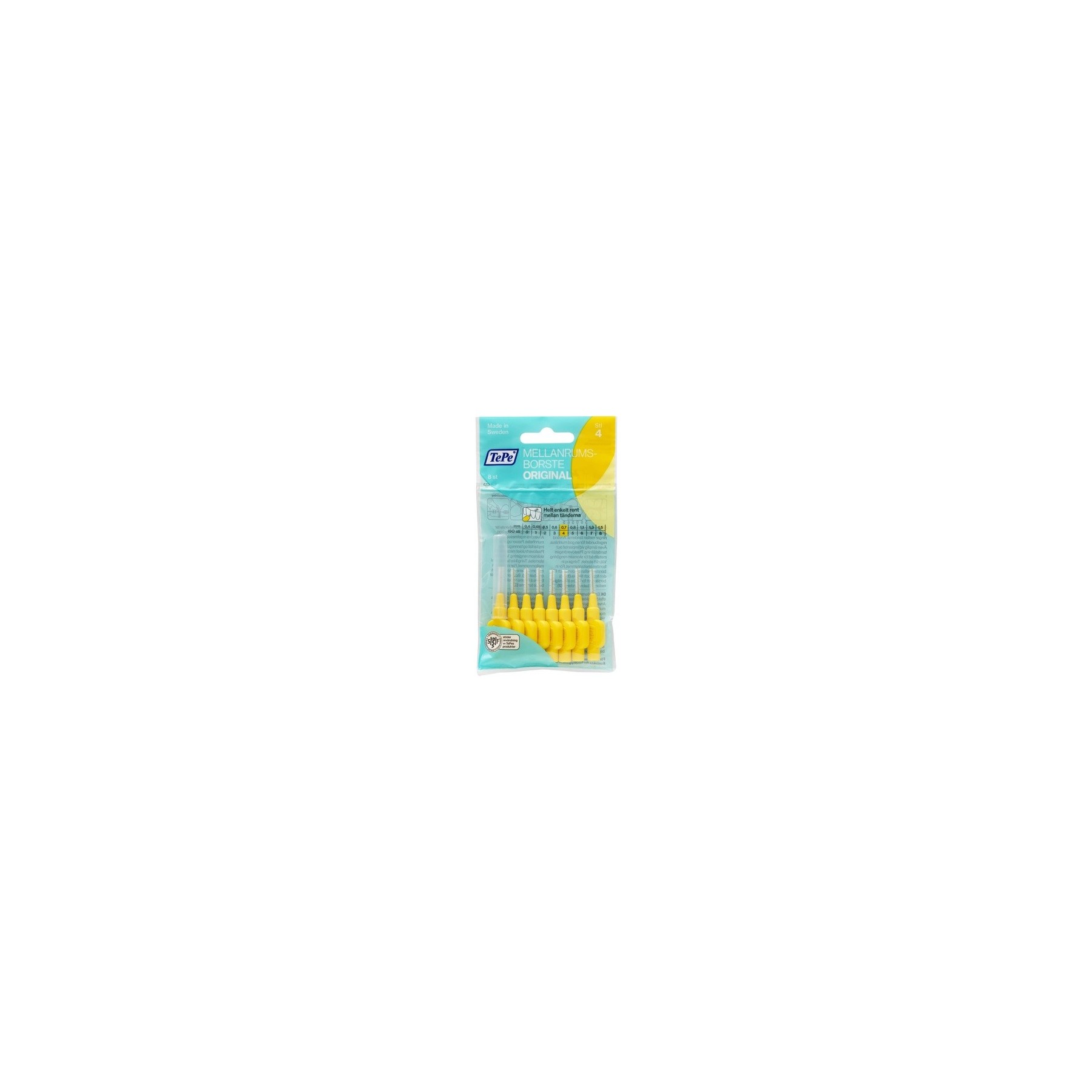 TEPE Interdental Brushes 0.7mm Yellow 8 Pack