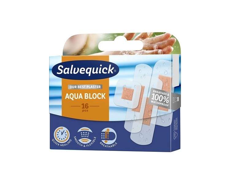 Salvequick Aqua Block 16 Waterproof Plaster 16 Units Black