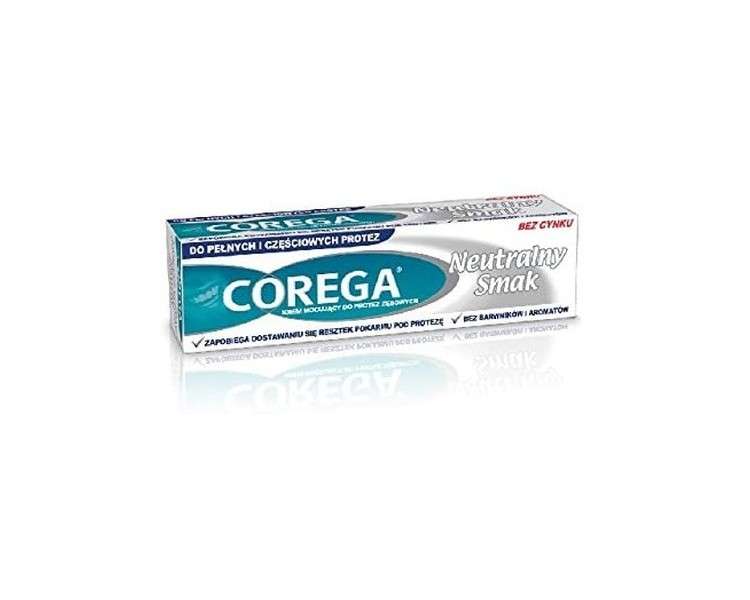 Corega Cream - Neutral Flavor - 40 G - For Dentures Full And Partial. It