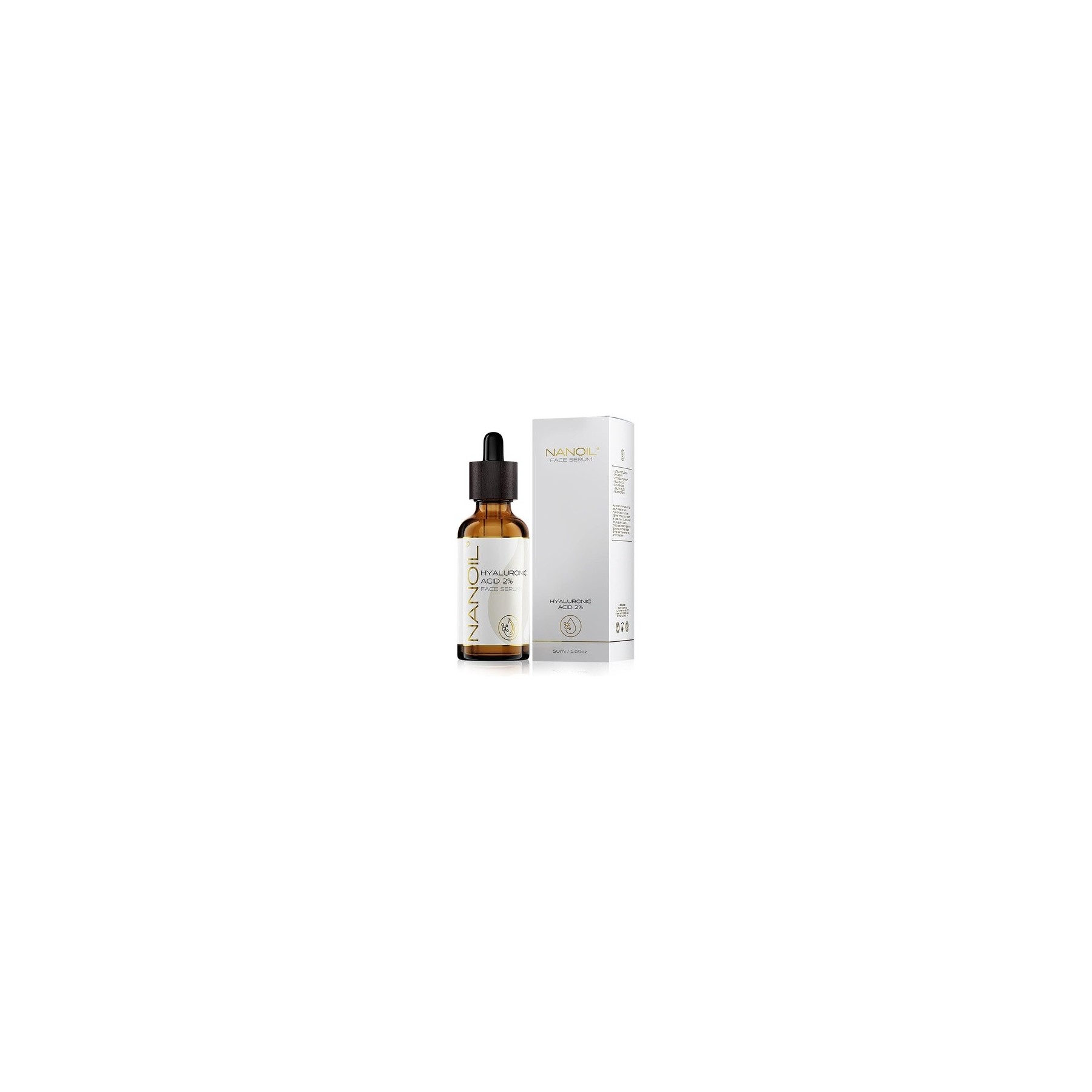 Nanoil Hyaluronic Face Serum 50ml Illuminating Smoothing Ultra-Hydrating with Hyaluronic Acid
