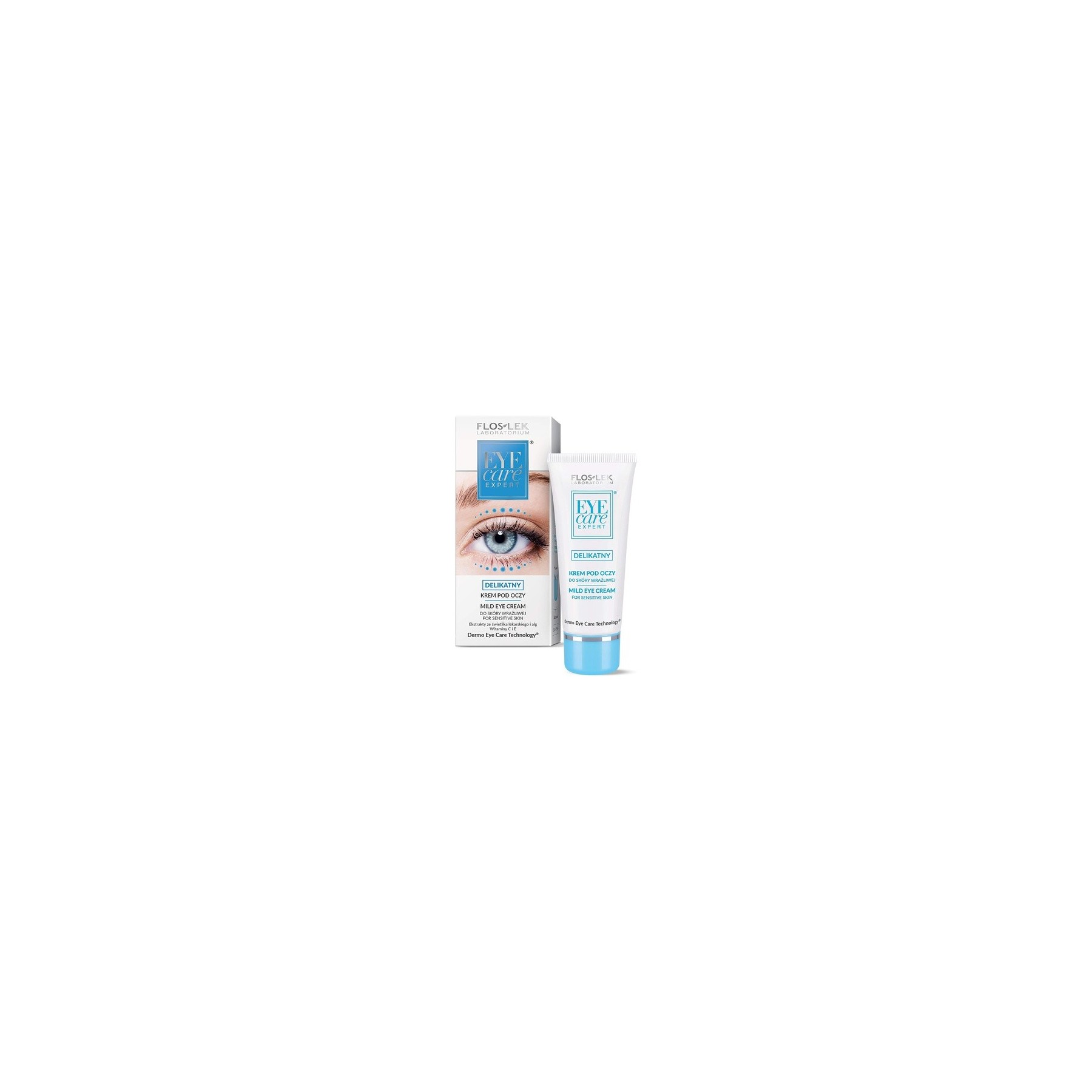 FLOSLEK Light Eye Cream for Sensitive Skin 30ml - Reduces Wrinkles and Moisturizes