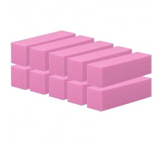 T4B MIMO 4 Sided Manicure Pedicure Tool Nail Buffer Block in Pink 10 Piece