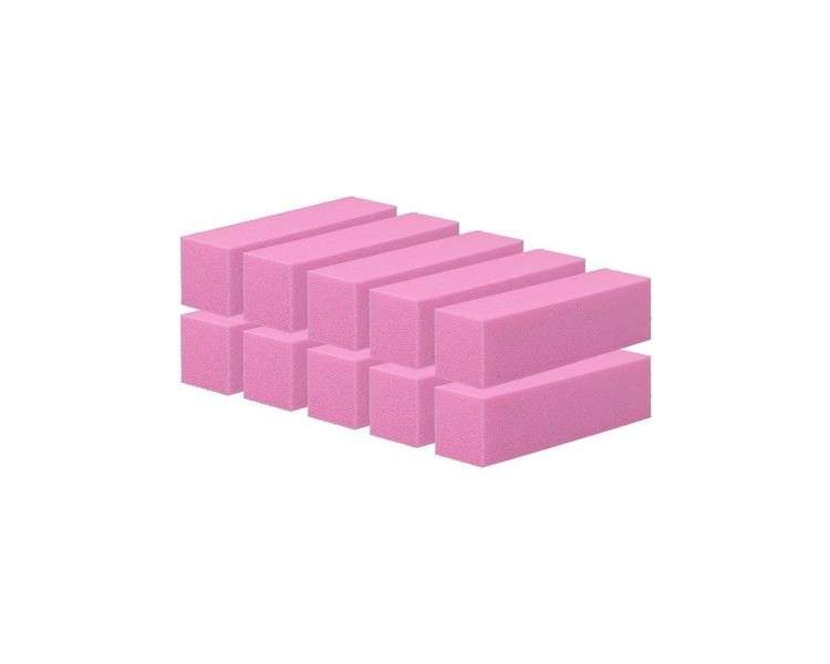T4B MIMO 4 Sided Manicure Pedicure Tool Nail Buffer Block in Pink 10 Piece