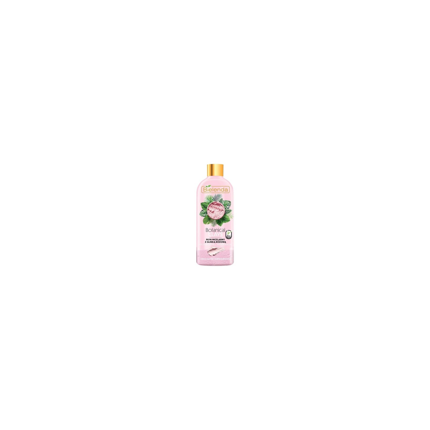 Bielenda Botanical Clays Vegan Micellar Makeup Remover with Pink Clay for Dry and Dehydrated Skin 500ml